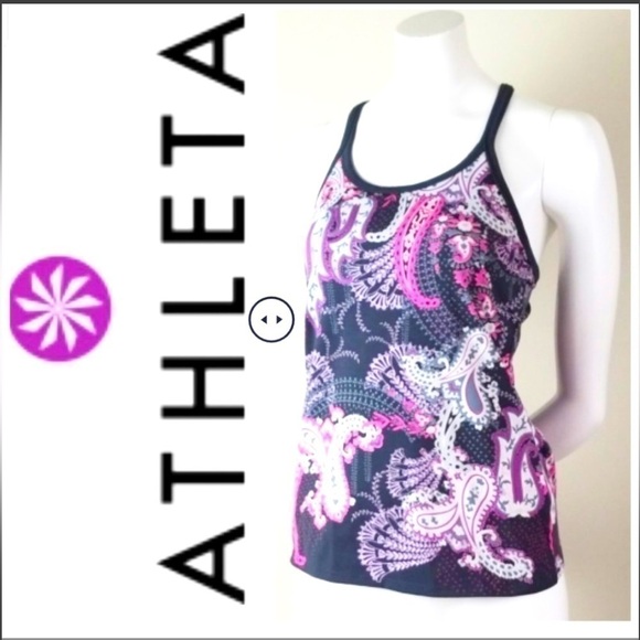 ATHLETA Women's Multicolor Geometric Design Racerback Tank Top Small - Picture 5 of 5
